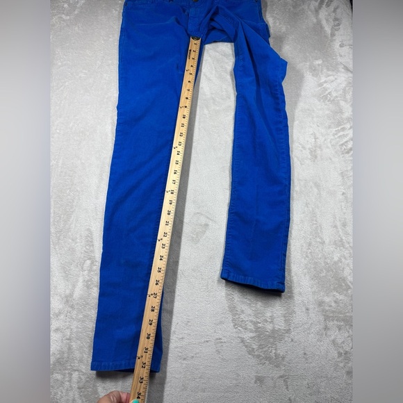 Current/Elliott The Skinny Electric Blue Corduroy Zip Fly Colorful Pants Size 28 - Picture 9 of 16